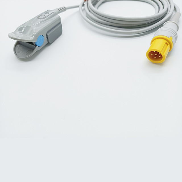 3.0m Cable Adult Finger Clip Monitor Spo2 Sensor 6 PIN No Sterile